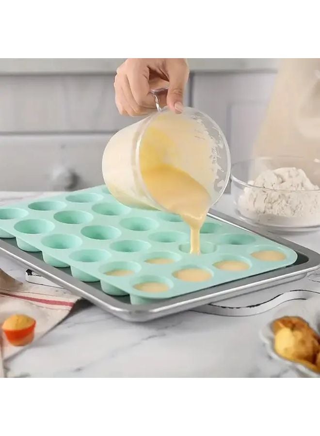 Nordic Green Silicone Mini Cake Mold 24 Cavity Food Grade For Baking Ice Cream - Image 1